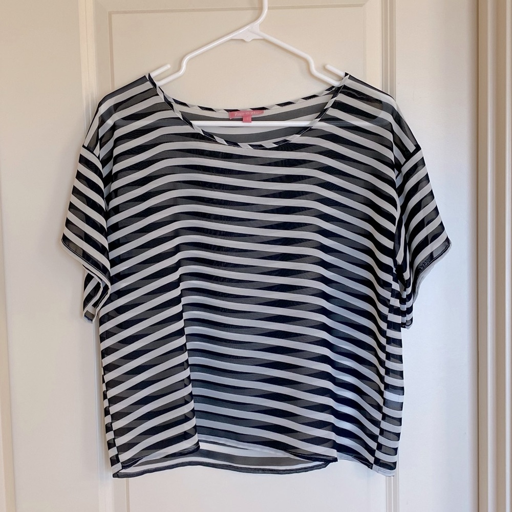 Nordstrom BP Pixie Hopkins Striped Sheer Top